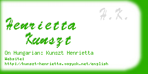 henrietta kunszt business card